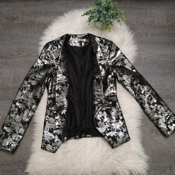 Gibson Gray & Black Cutaway Metallic Blazer - Picture 4 of 8